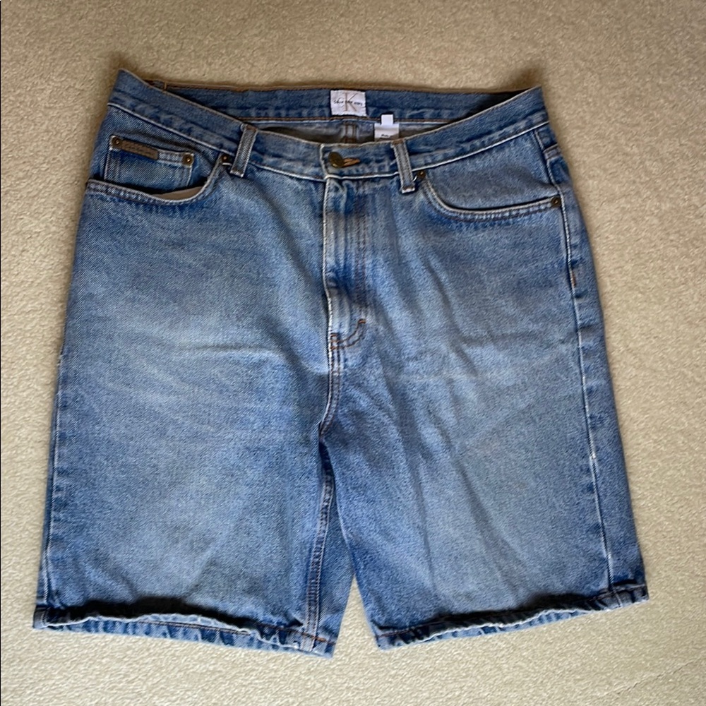 Vintage Calvin Klein Jean Shorts Men’s W34 Blue Denim Five Pocket
